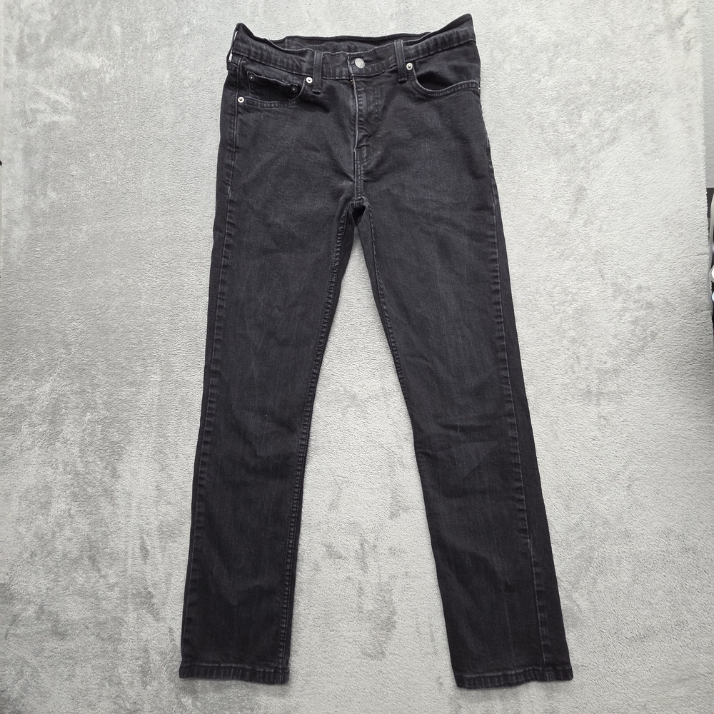Levis 511 Jeans Mens Measured 32x30 Black Slim Tapered Charcoal Wash Zip Fly